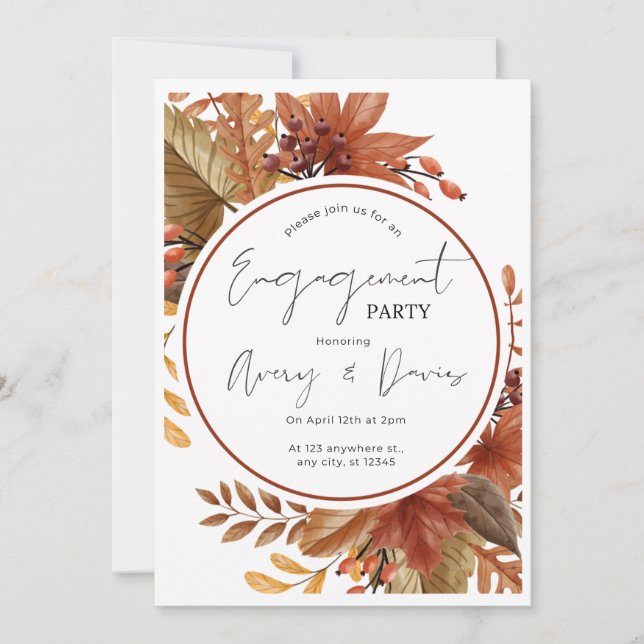 Rustic Engagement Party Invitation, Printable Invitation (Front)