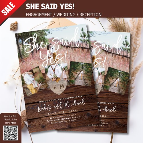 RUSTIC ENGAGEMENT PARTY SAVE DATES PHOTO CARDS    