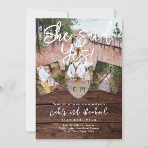 RUSTIC ENGAGEMENT PARTY SAVE DATES PHOTO CARDS