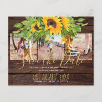 Rustic Engagement Photos Sunflowers Save the Date