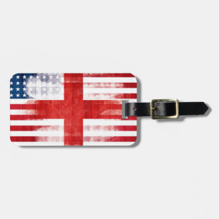 Rustic English American Flag Luggage Tag