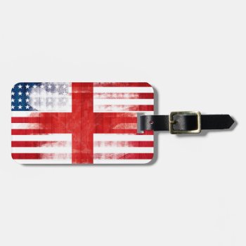 Rustic English American Flag Luggage Tag by SnappyDressers at Zazzle
