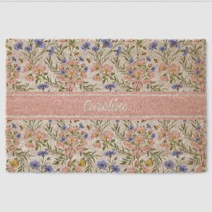 Rustic English Wildflower Welcome Fiber Doormat