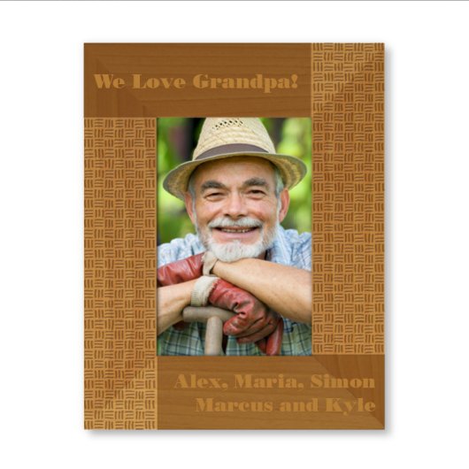 Rustic Engraved 9x7 Wooden Picture Frame (Front)