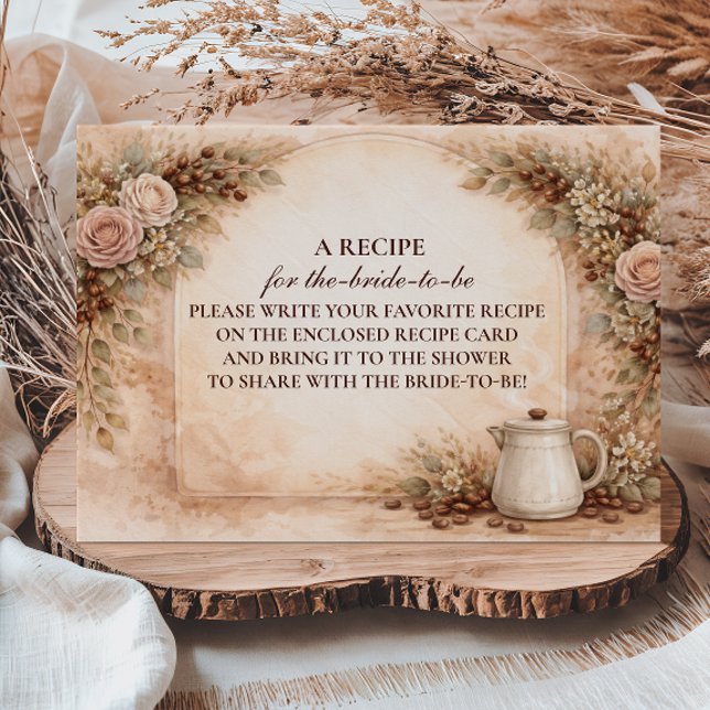 Rustic Espresso Bar Bridal Shower Enclosure Card (Creator Uploaded)