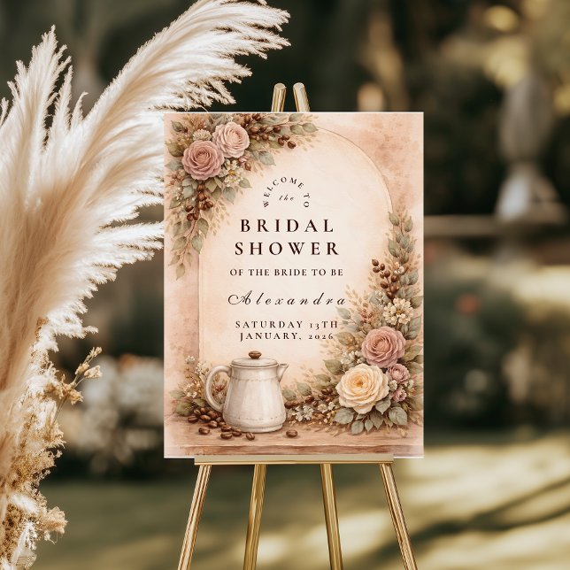 Rustic Espresso Bar Bridal Shower Foam Board (Creator Uploaded)