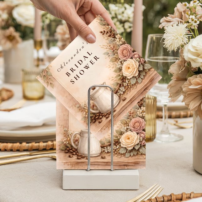 Rustic Espresso Bar Bridal Shower Napkins (Creator Uploaded)
