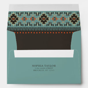 Rustic Ethnic Tribal Winter Wedding Envelope