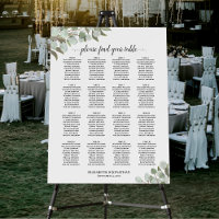 Rustic Eucalyptus 16 Table Wedding Seating Chart