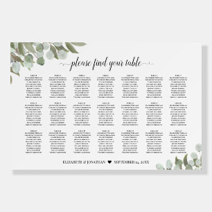 Rustic Eucalyptus 21 Table Wedding Seating Chart Foam Board