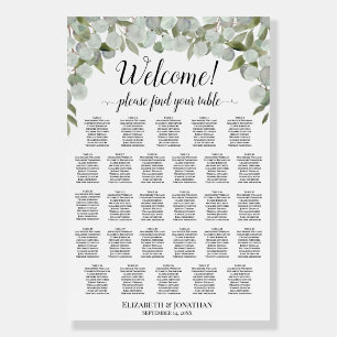 Rustic Eucalyptus 28 Table Wedding Seating Chart Foam Board