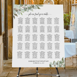 Rustic Eucalyptus 30 Table Wedding Seating Chart Foam Board