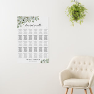 Rustic Eucalyptus 30 Table Wedding Seating Chart Foam Board
