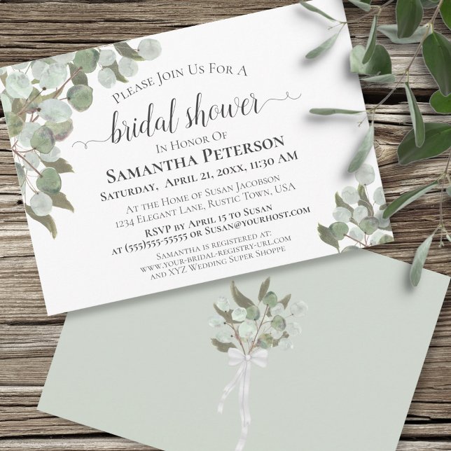 Rustic Eucalyptus and Greenery Bridal Shower Invitation (Creator Uploaded)