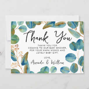 Rustic Eucalyptus Baby Shower Thank You Card