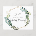Rustic Eucalyptus Be my DIY Maid of Honour Invitation