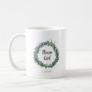 Rustic Eucalyptus Berry Botanical Flower Girl Coffee Mug