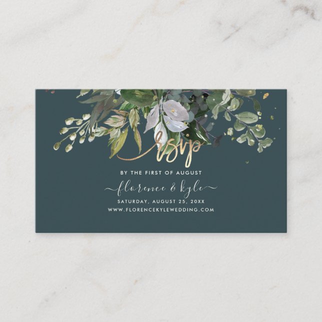 Rustic Eucalyptus, Blue Gum Website RSVP  Business Card (Front)
