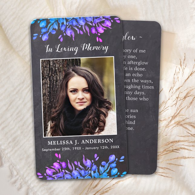 Rustic Eucalyptus Botanical Memorial Prayer Card S (Creator Uploaded)