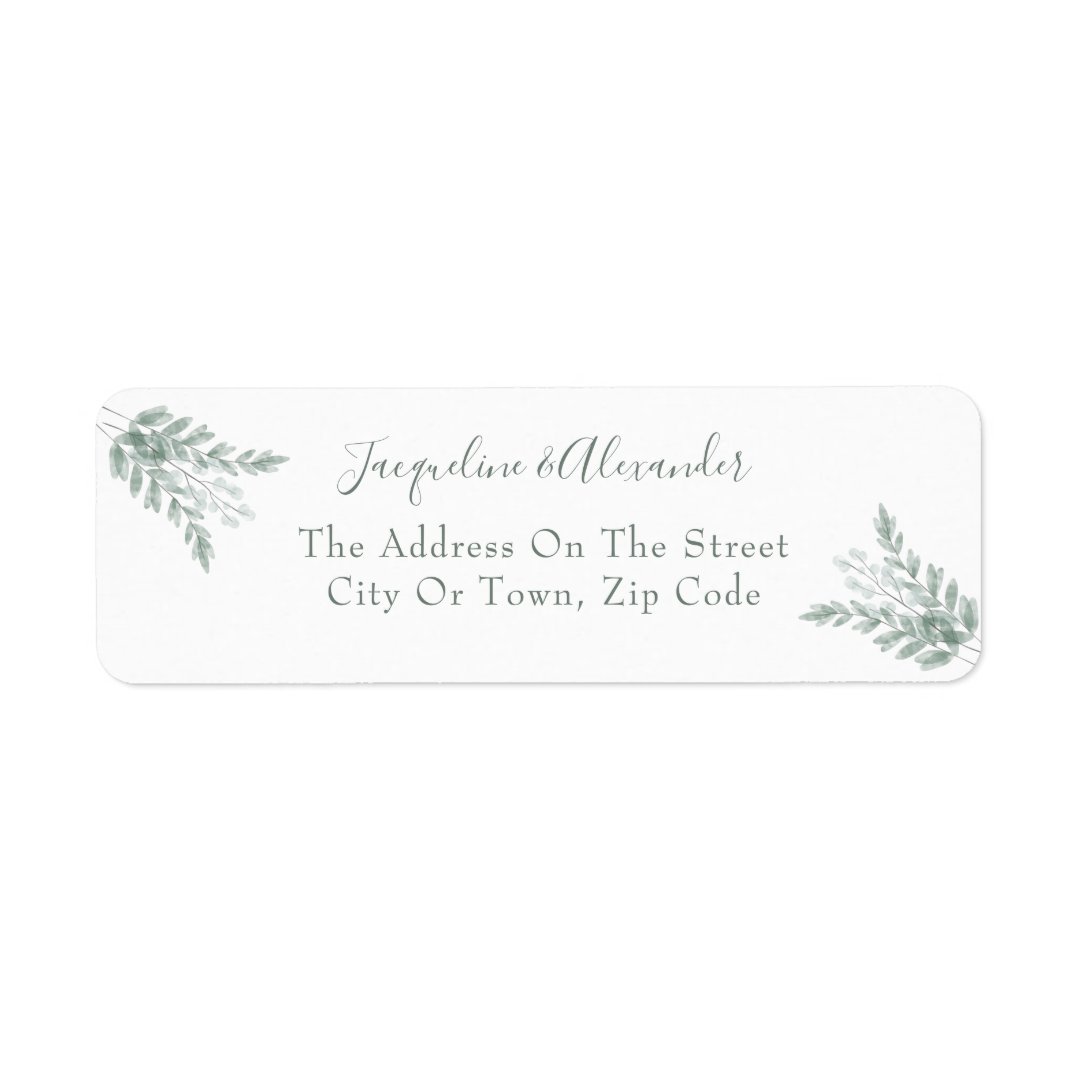 Rustic Eucalyptus Calligraphy Wedding Label | Zazzle