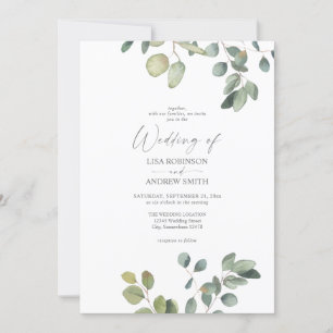Rustic Eucalyptus Duo Greenery Wedding Invitation