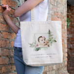 Rustic Eucalyptus Fern Foliage Photo Christening Tote Bag<br><div class="desc">For any further customisation or any other matching items,  please feel free to contact me at yellowfebstudio@gmail.com</div>