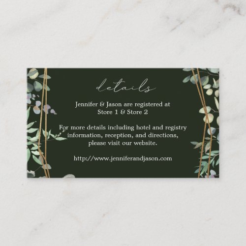 Rustic Eucalyptus  Gold 2 Details SM Green Enclosure Card