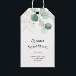 Rustic Eucalyptus Gold Calligraphy Bridal Shower Gift Tags<br><div class="desc">These rustic eucalyptus gold calligraphy bridal shower gift tags are perfect for a simple wedding shower. This artistic design features hand-drawn gold floral and watercolor eucalyptus green foliage,  inspiring natural beauty.</div>