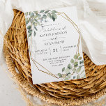 Rustic Eucalyptus & Gold Frame Wedding Invitation<br><div class="desc">Get your guests ready for your beautiful wedding with your Rustic Eucalyptus & Gold Frame wedding invitations. Green Eucalyptus watercolor leaves, calligraphy, and gold come together to create this Rustic Wedding Invitation. It's great for rustic weddings, summer weddings, and fall weddings. And printed professionally, for a high quality, luxury look....</div>