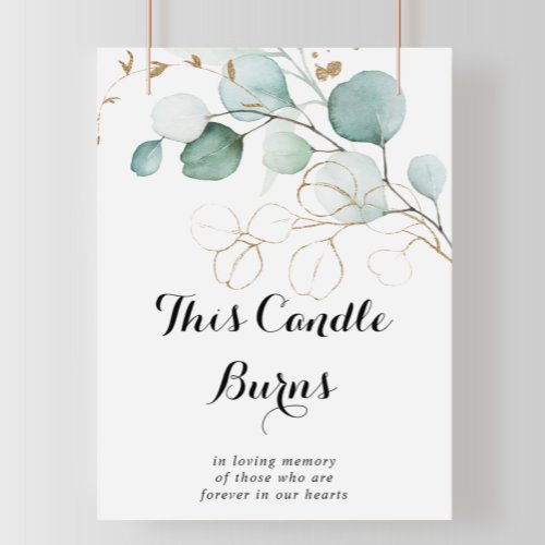 Rustic Eucalyptus Gold This Candle Burns Sign