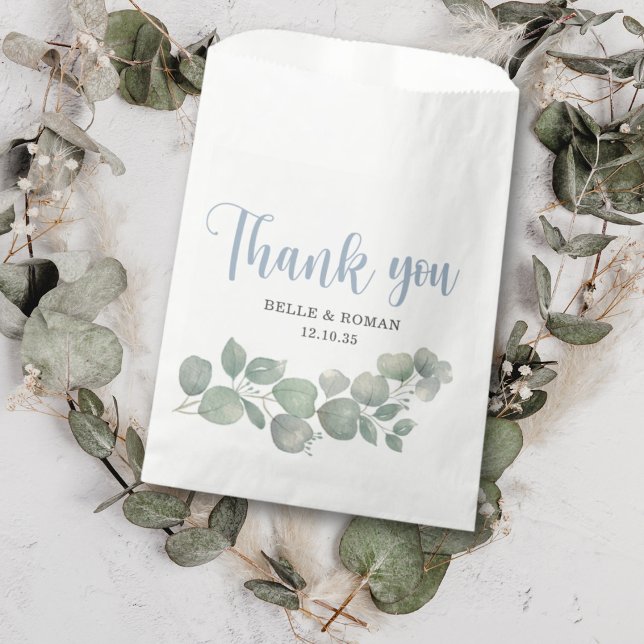 Rustic Eucalyptus Green Wedding Thank You Favor Bag (Creator Uploaded)