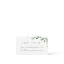 Rustic eucalyptus greenery boho Books For Baby Enclosure Card