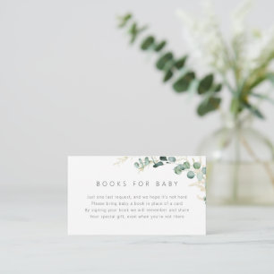 Rustic eucalyptus greenery boho Books For Baby Enclosure Card