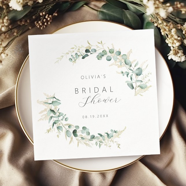 Rustic eucalyptus greenery boho Bridal Shower Napkins (Rustic eucalyptus greenery boho Bridal Shower Napkins)
