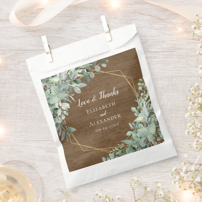 Rustic Eucalyptus Greenery Botanical Wedding Favor Bag (Clipped)