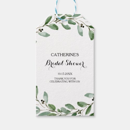 Rustic Eucalyptus Greenery Bridal Shower Gift Tags
