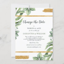 Rustic Eucalyptus Greenery Change The Date Save The Date