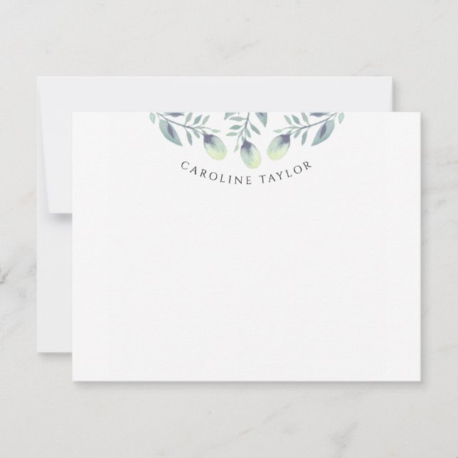 Rustic Eucalyptus Greenery Custom Boho Stationery Note Card (Front)
