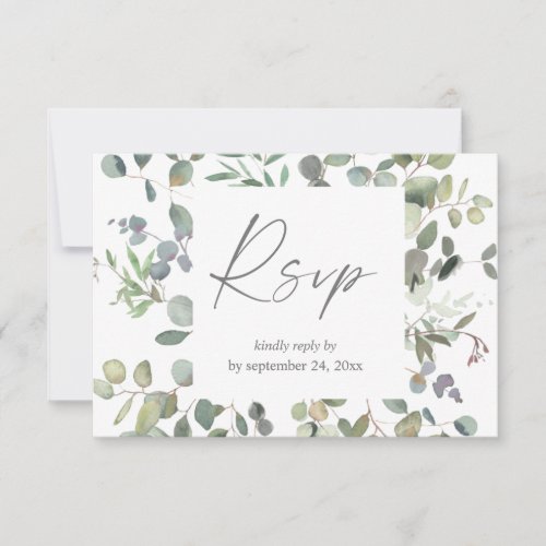 Rustic Eucalyptus Greenery D 2 with Meal RSVP Card