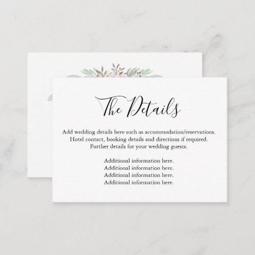 Rustic Eucalyptus Greenery Details Enclosure Card