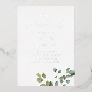 Rustic Eucalyptus Greenery Duo 2 Graduation Party Foil Invitation