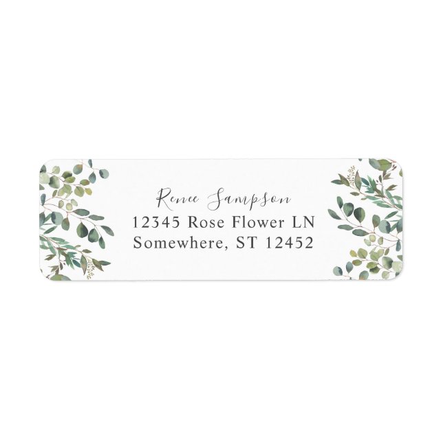 Rustic Eucalyptus Greenery Duo 5 Return Address Label (Front)