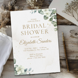 Rustic Eucalyptus Greenery Elegant Bridal Shower Invitation