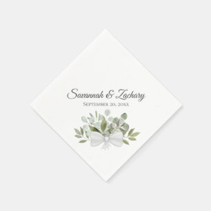 Rustic Eucalyptus & Greenery Elegant Wedding Napkins