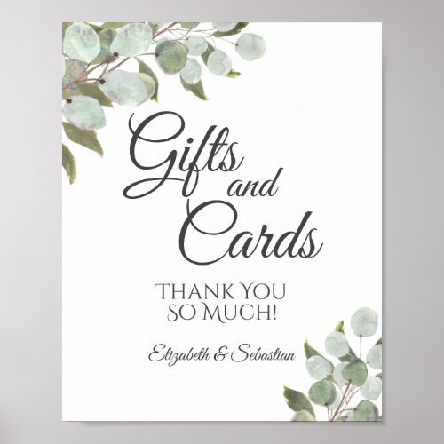 Rustic Eucalyptus Greenery Gifts  Cards Wedding Poster