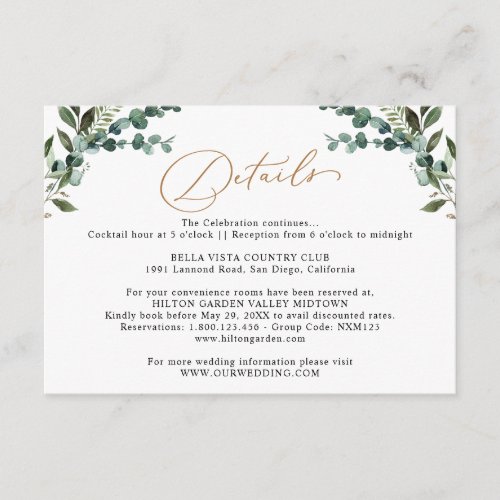 Rustic Eucalyptus Greenery Gold Wedding Details 