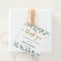 Rustic Eucalyptus Greenery Leafy Wedding Thank You Favor Tags