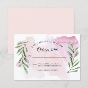 Rustic Eucalyptus Greenery Modern Watercolor RSVP Invitation