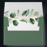 Rustic Eucalyptus Greenery Return Address 5x7 Envelope<br><div class="desc">Designed to coordinate with our Moody Greenery wedding collection,  this customizable matching envelope features watercolor eucalyptus branch set on a solid dark green envelope with white text. To make advanced changes,  please select "Click to customize further" option under Personalize this template.</div>