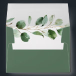 Rustic Eucalyptus Greenery Return Address 5x7 Envelope<br><div class="desc">Designed to coordinate with our Moody Greenery wedding collection,  this customizable matching envelope features watercolor eucalyptus branch set on a solid dark green envelope with white text. To make advanced changes,  please select "Click to customize further" option under Personalize this template.</div>